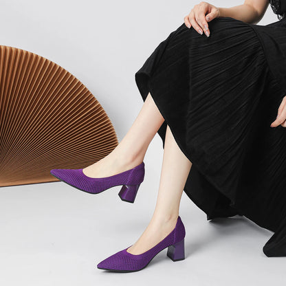 The Haute Capri Pointed Knit Pumps (heel 6 cm)