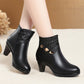Bremen Vegan Leather Boots With Wool Lined Insole 7cm Heel