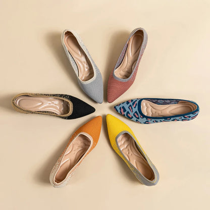 The Élégance Cannes Pointed Knit Pumps (heel 3.5 cm)