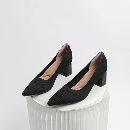 The Haute Capri Pointed Knit Pumps (heel 6 cm)