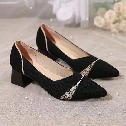 The Structure Linear Pointed Knit Pumps (heel 3.5 cm)