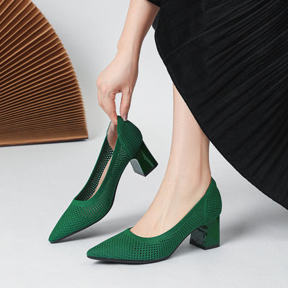 The Haute Capri Pointed Knit Pumps (heel 6 cm)