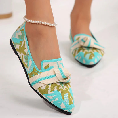 The Joyelle Marrakesh Pointed Knit Flats (heel 0 cm)