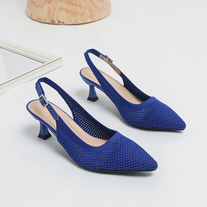 The Élancée Milan Pointed Knit Slingbacks (heel 6 cm)