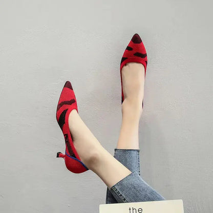 The Chicara Milan Pointed Knit Heels (heel 3 cm)