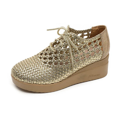 Cleopatra Platform Leather Summer Shoes – Breathable, Soft Sole, Elegant Design