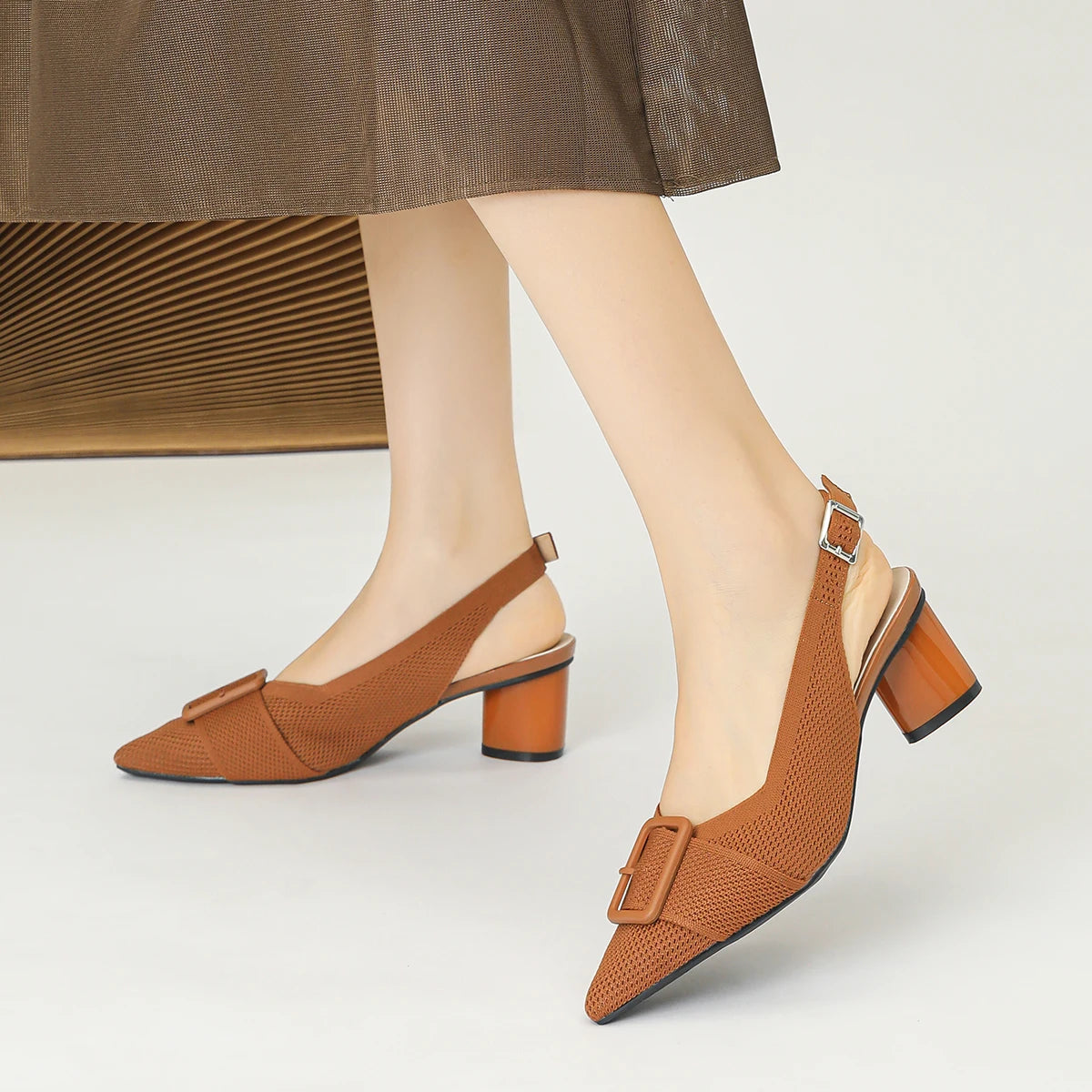 The Audace Seoul Pointed Slingback Knit Pumps (heel 5 cm)