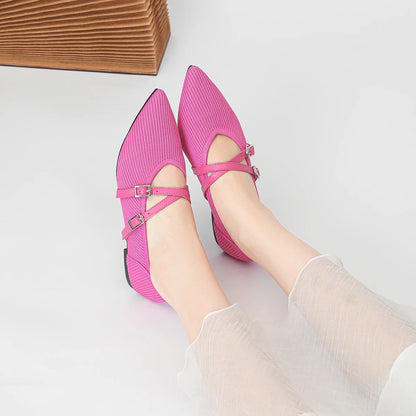 The Précieuse Vienna Pointed Knit Flats (heel 0 cm)