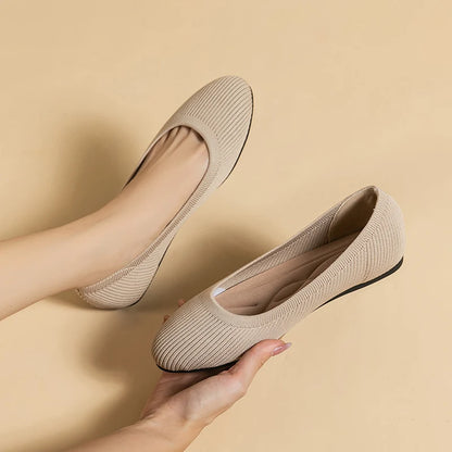 The Conforta Copenhagen Round Knit Flats (heel 0 cm)