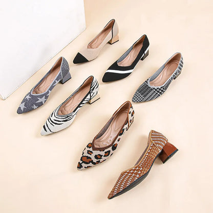 The Structure Basic Pointed Knit Pumps (heel 3.5 cm)