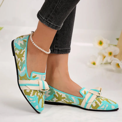 The Joyelle Marrakesh Pointed Knit Flats (heel 0 cm)