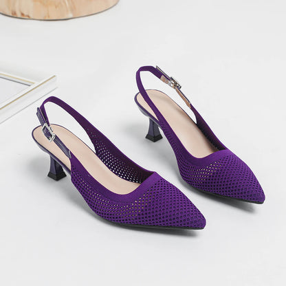 The Élancée Milan Pointed Knit Slingbacks (heel 6 cm)
