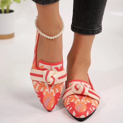 The Joyelle Marrakesh Pointed Knit Flats (heel 0 cm)