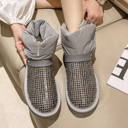 Rostova Winter Boots With Rhinestones PU Lined Size Up One