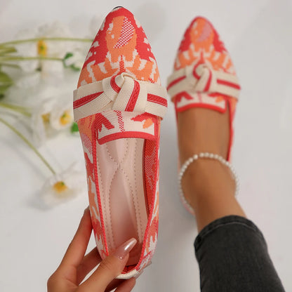 The Joyelle Marrakesh Pointed Knit Flats (heel 0 cm)