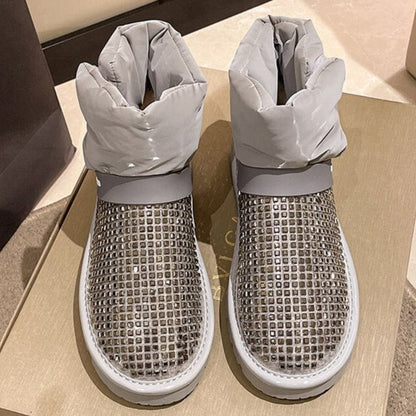 Rostova Winter Boots With Rhinestones PU Lined Size Up One