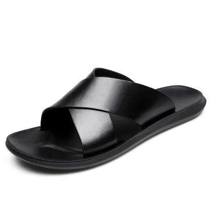 Casablanca - Cross-Strap Leather Sandals for Men