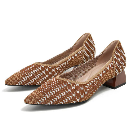 The Structure Basic Pointed Knit Pumps (heel 3.5 cm)