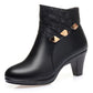 Bremen Vegan Leather Boots With Wool Lined Insole 7cm Heel