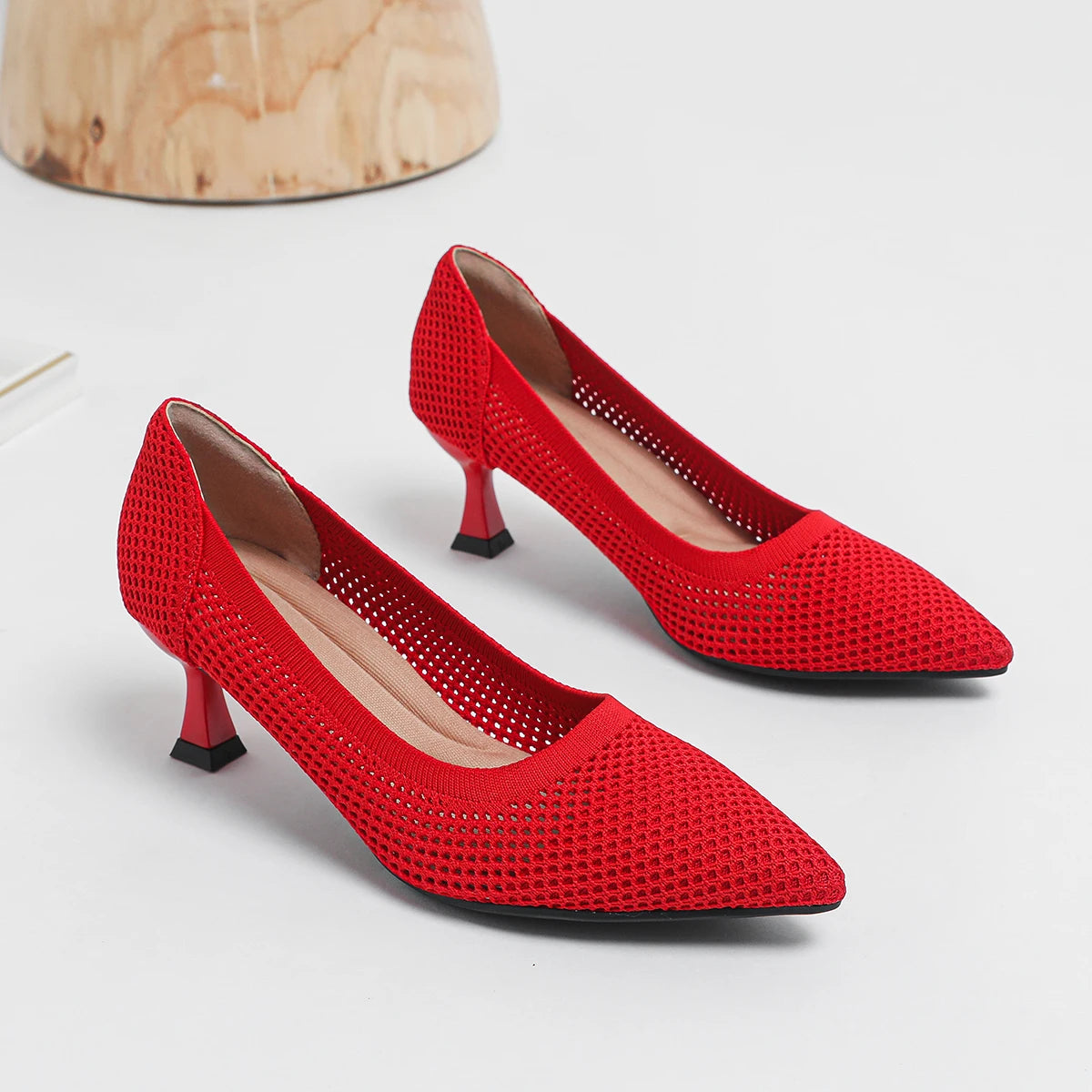 The Dynamique Monaco Pointed Knit Slingbacks (heel 6 cm)