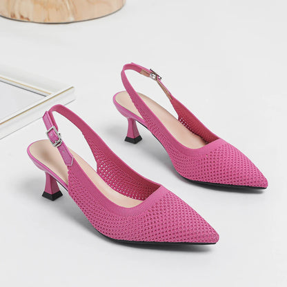 The Élancée Milan Pointed Knit Slingbacks (heel 6 cm)