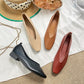 The Bianco Paris Square-Toe Leather Flats (heel 1 cm)