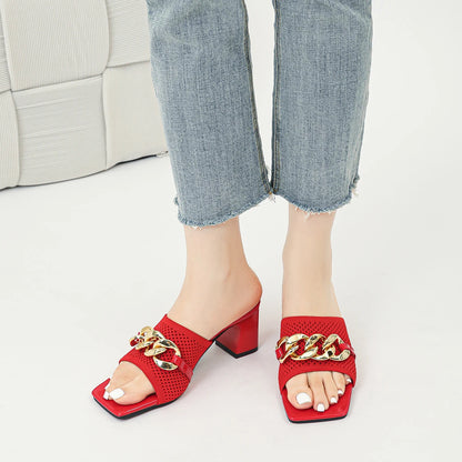 The Audacieuse Cannes Chain Mesh Mules (heel 6 cm)