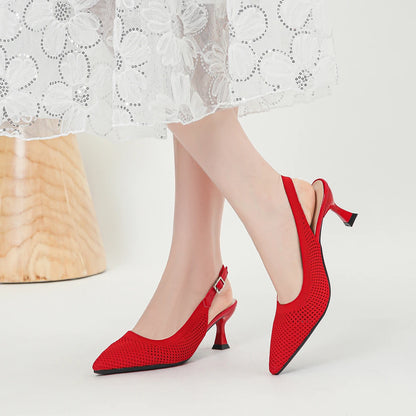 The Élancée Milan Pointed Knit Slingbacks (heel 6 cm)