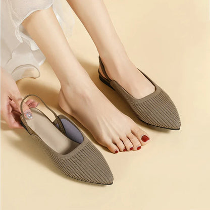 The Eliselle Paris Elastic Ballet Flats (heel 1 cm)