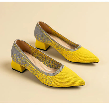 The Élégance Cannes Pointed Knit Pumps (heel 3.5 cm)
