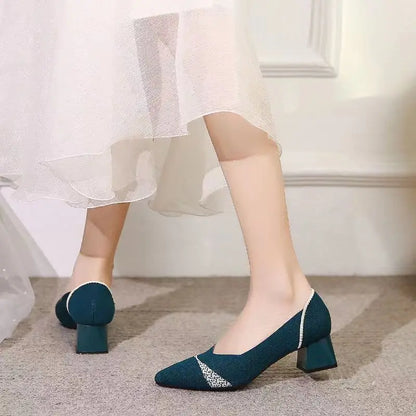 The Structure Linear Pointed Knit Pumps (heel 3.5 cm)