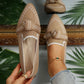 The Joyelle Vienna Pointed Knit Flats (heel 0 cm)