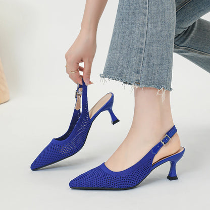 The Élancée Milan Pointed Knit Slingbacks (heel 6 cm)