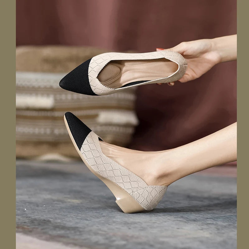 The Élan™ Vienna Pointed Wedge Knit Pumps (heel 4 cm)