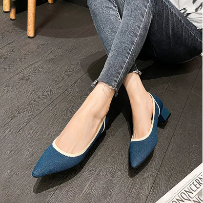 The Élégance Riviera Pointed Knit Pumps (heel 3.5 cm)