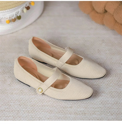 The Mollita Lisbon Elastic Ballet Flats (heel 1 cm)