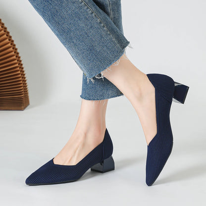 The Structure Basic Pointed Knit Pumps (heel 3.5 cm)