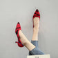 The Chicara Milan Pointed Knit Heels (heel 3 cm)
