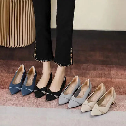 The Structure Linear Pointed Knit Pumps (heel 3.5 cm)