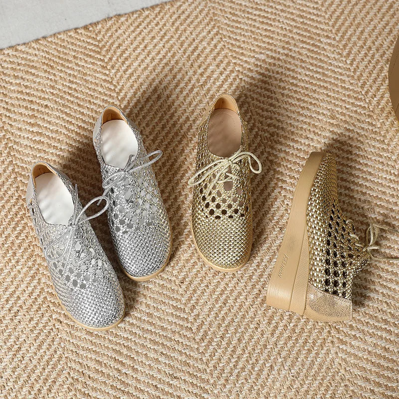 Cleopatra Platform Leather Summer Shoes – Breathable, Soft Sole, Elegant Design