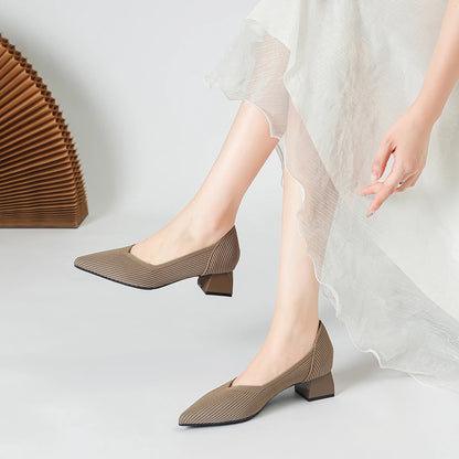 The Structure Basic Pointed Knit Pumps (heel 3.5 cm)