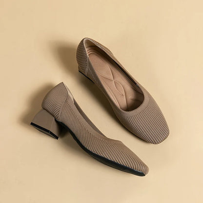 The Forte Marrakech Square Knit Pumps (heel 3.5 cm)