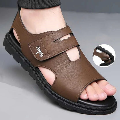 Fez - Leather Velcro Sandals for Men