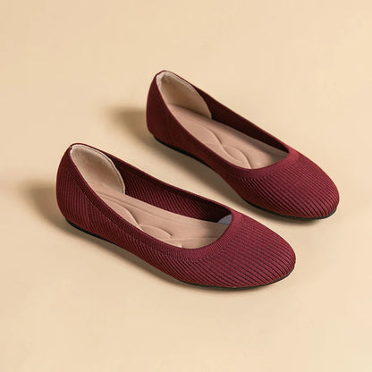 The Conforta Copenhagen Round Knit Flats (heel 0 cm)
