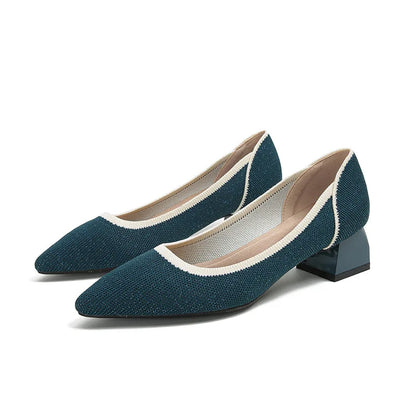 The Élégance Riviera Pointed Knit Pumps (heel 3.5 cm)