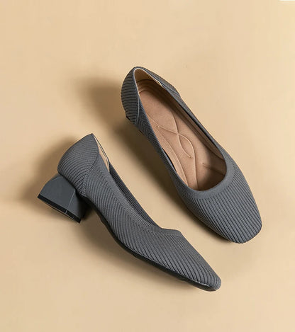The Forte Marrakech Square Knit Pumps (heel 3.5 cm)