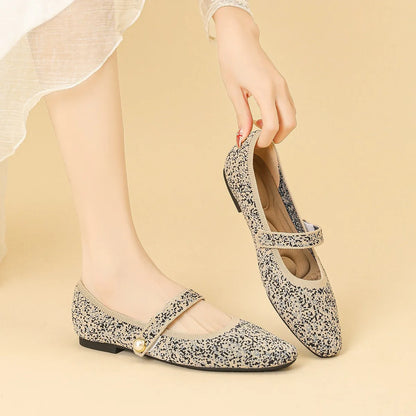 The Clarisse Florence Knit Mary Janes (heel 1 cm)