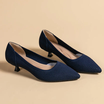 The Harmonie Vienna Pointed Knit Kitten Heels (heel 3 cm)