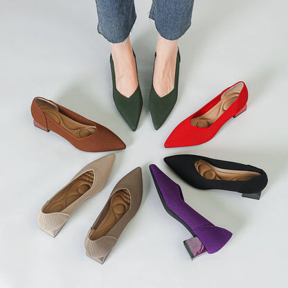 The Structure Basic Pointed Knit Pumps (heel 3.5 cm)