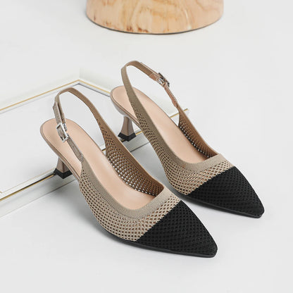 The Élancée Milan Pointed Knit Slingbacks (heel 6 cm)